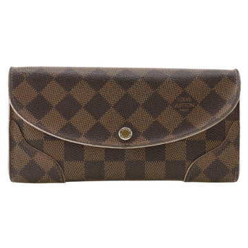LOUIS VUITTON Long Wallet Purse N61227 Damier canvas Brown / Pink Portefeuille Kaisa Women Used