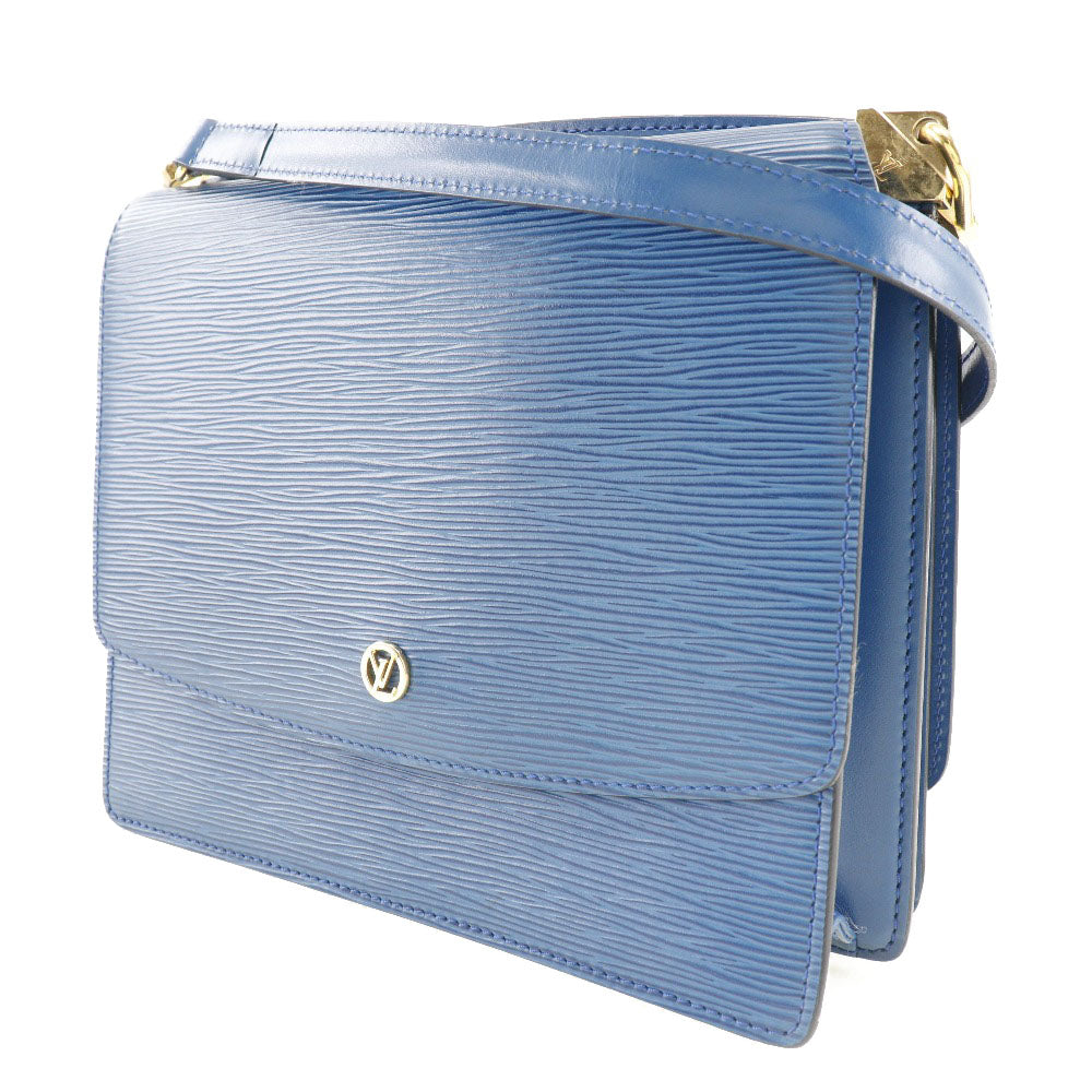 LOUIS VUITTON Shoulder Bag Epi Leather Blue W Hook Wallet  Grenel Women Used