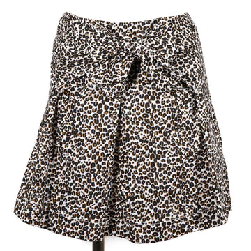 LOUIS VUITTON skirt cotton Black / white / Brown ribbon Leopard Women 34 Used