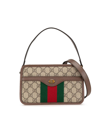 Small Supreme Ophidia Top Handle Bag with Web Detail and Leather Trim