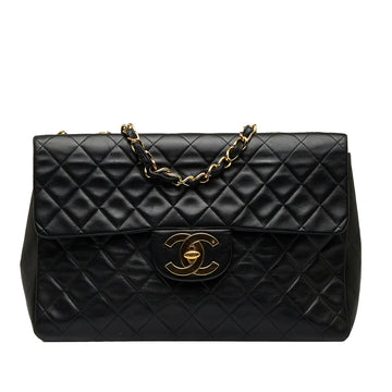 Chanel Classic Single Flap Jumbo Black Lambskin Gold