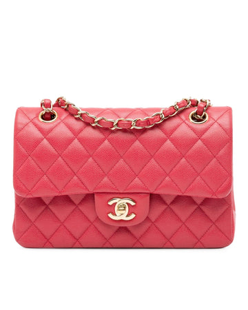 Small Classic Quilted Leather Double Flap Shoulder Bag