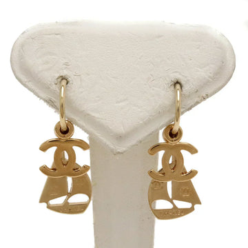 Chanel Yacht Sailing Hoop Earrings Gold