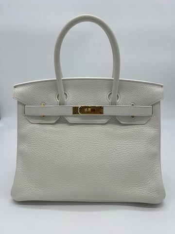 Hermes Birkin 30 White Togo Gold Hardware