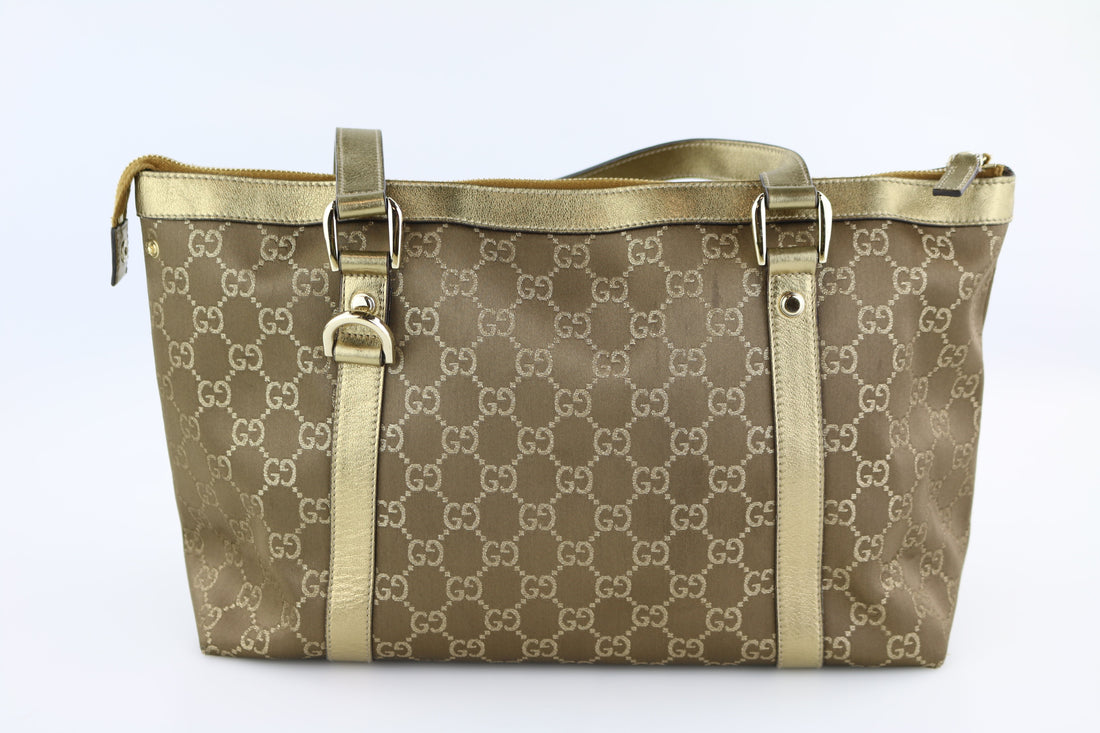 Gold Metallic GG Medium Abbey Tote