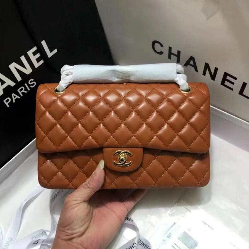 Makersluxe - Lambskin Jumbo Shoulder Bag Caramel