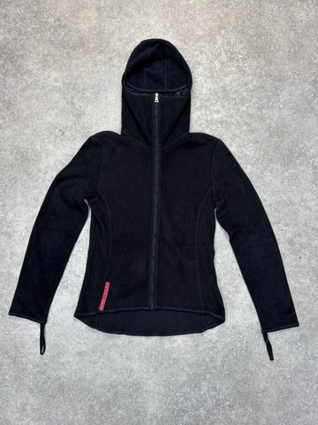 Prada Zip Up Hooded Fleece Jacket