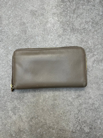 Prada Logo Saffiano Leather Zip-Around Wallet
