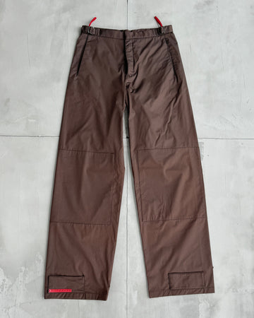 PRADA SPORT 'BELLA HADID' WIDE LEG STRAP TROUSERS - M