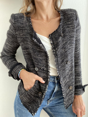 ISABEL MARANT BOUCLE TWEED JACKET - SIZE FR 36