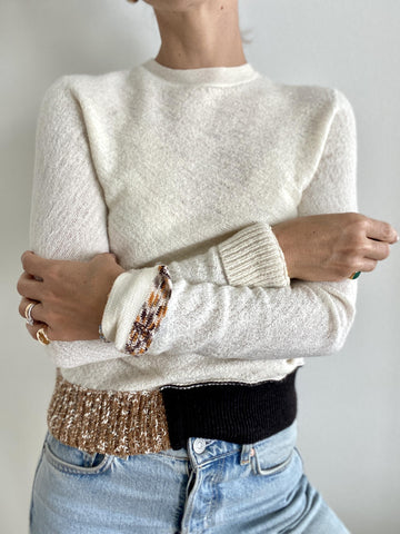 CÉLINE ÉCRU WOOL SWEATER - SIZE XS