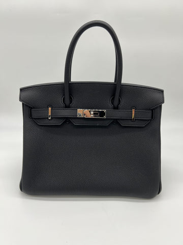HRMS Birkin 30 Noir Togo Palladium Hardware