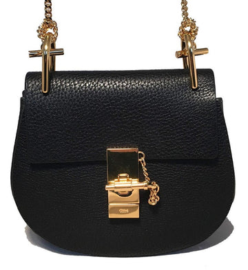 NWOT Chloe Mini Drew Black Leather Saddle Bag