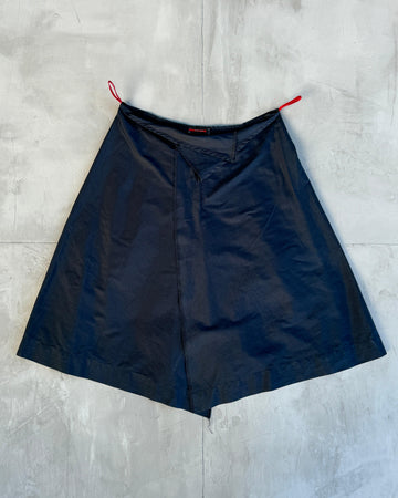 PRADA SPORT DARK BLUE COTTON ASYMMETRIC MIDI SKIRT - M