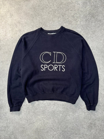 Christian Dior Sports Embroidered Logo Navy Knitted Sweater