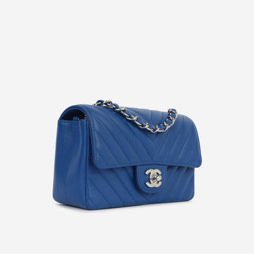 Mini Rectangular - Blue Chevron