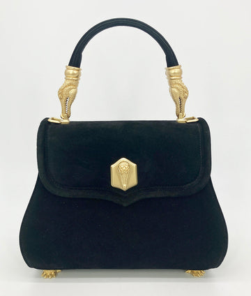 Barry Kiselstein Cord Black Suede Trophy Bag
