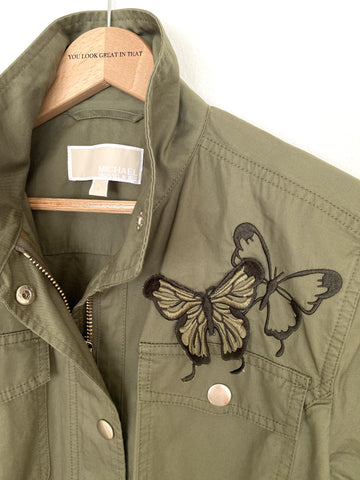 LIGHT CARGO JACKET WITH BUTTERFLIES - SIZE SMALL