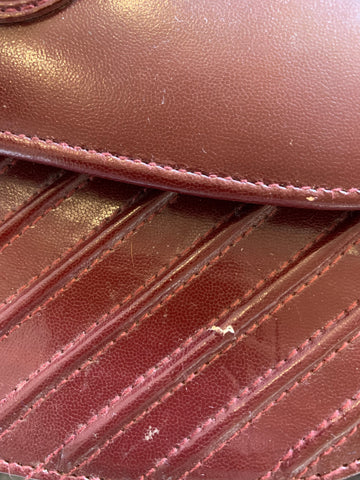 Vintage Cartier Cross Body Burgundy Leather Bag
