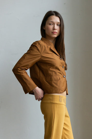 Dark yellow Prada crop blazer