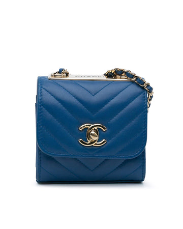Mini Chevron Quilted Trendy CC Chain Wallet