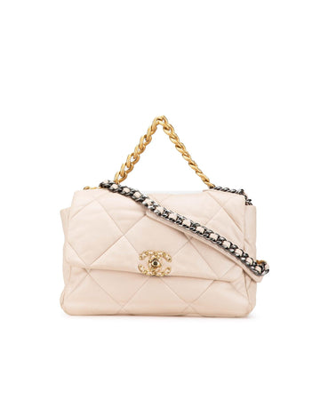 Quilted Lambskin Leather Flap Bag with Gold-Tone Chain and CC Twist Lock