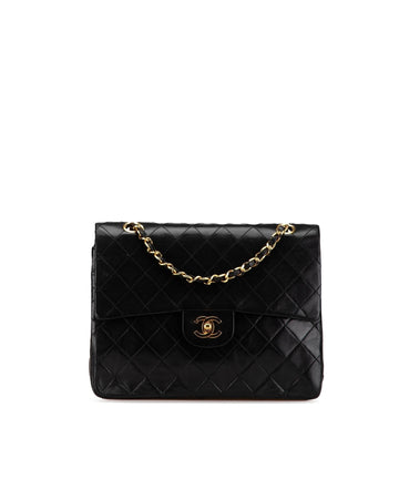 Medium Tall Classic Lambskin Double Flap Shoulder Bag