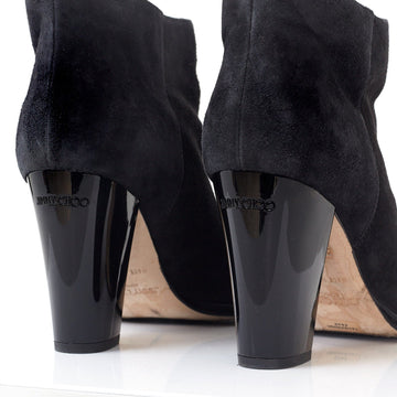 Marina Black Glitter Ankle Boots