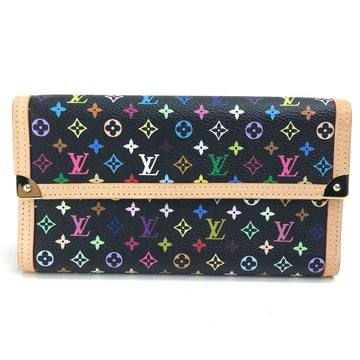 LOUIS VUITTON Long Wallet Purse M92658 Monogram multicolor canvas Black x multicolor Monogram multicolor Portefeuille International Women Used