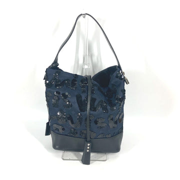 LOUIS VUITTON Handbag M94564 Satin/Leather, Sequins Navy Monogram Satin NN14 Spotlight GM Women Used