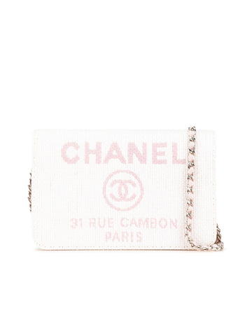 Canvas Wallet On Chain with Woven Strap and Magnetic Closure