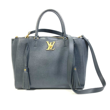 LOUIS VUITTON Tote Bag M54569 Calf leather black Rock meat Women Used