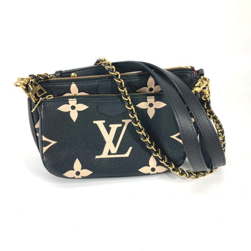 LOUIS VUITTON Shoulder Bag M45777 Monogram Ann Platt Leather black Monogram Empreinte Bicolor Multi Pochette Accessoires Women Used