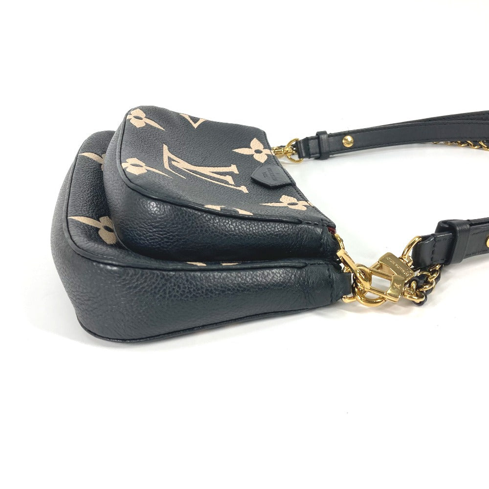 LOUIS VUITTON Shoulder Bag M45777 Monogram Ann Platt Leather black Monogram Empreinte Bicolor Multi Pochette Accessoires Women Used