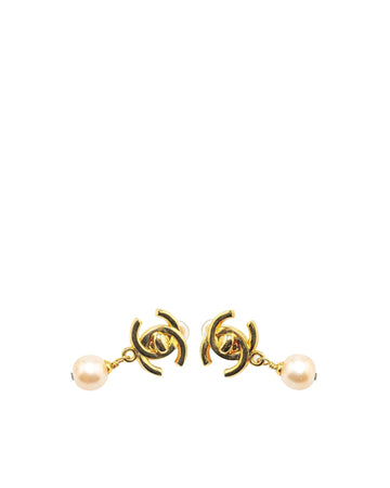 Gold Plated Faux Pearl Drop Clip-On Earrings