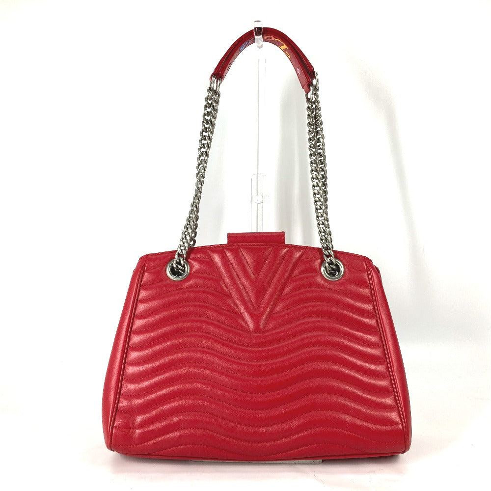 LOUIS VUITTON Shoulder Bag M51497 leather Red New Wave Chain tote Women Used