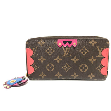 LOUIS VUITTON Long Wallet Purse M61364 Monogram canvas Brown / Red Monogram zippy wallet totem Women Used