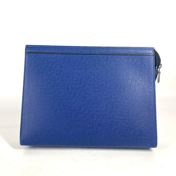 LOUIS VUITTON Clutch bag M30575 Taiga Leather blue Taiga Pochette Voyager MM mens Used