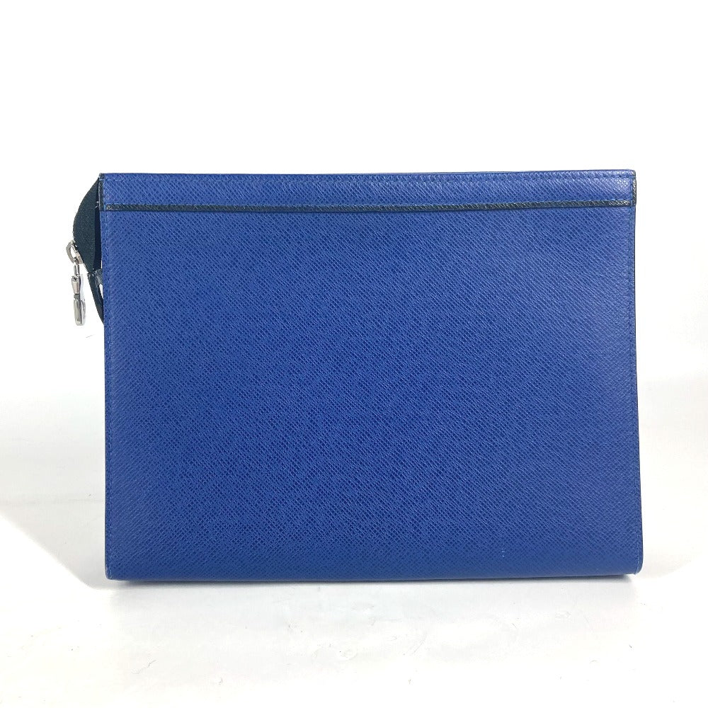LOUIS VUITTON Clutch bag M30575 Taiga Leather blue Taiga Pochette Voyager MM mens Used