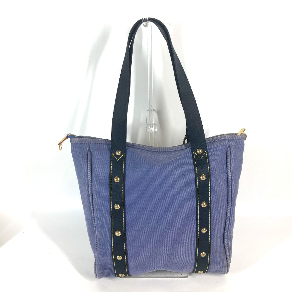 LOUIS VUITTON Tote Bag M40087 Leather / canvas blue Antigua Hippo MM Women Used