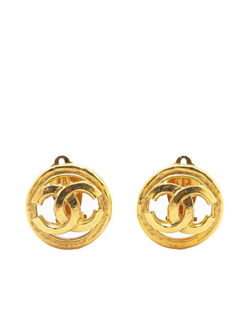 Gold Plated Round Clip-On Earrings