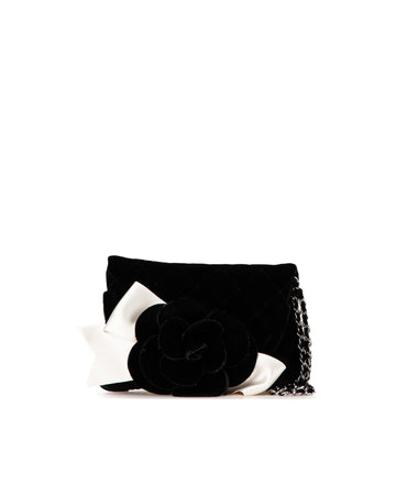 Quilted Velvet Wristlet Clutch with Chain Strap