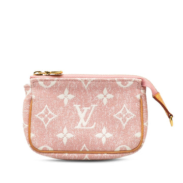 Pink Louis Vuitton Micro Monogram Jacquard Denim Pochette Accessoires Pouch