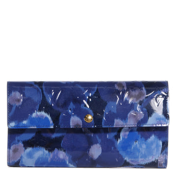 LOUIS VUITTON Vernis Ikat Sarah Wallet Grand Blue