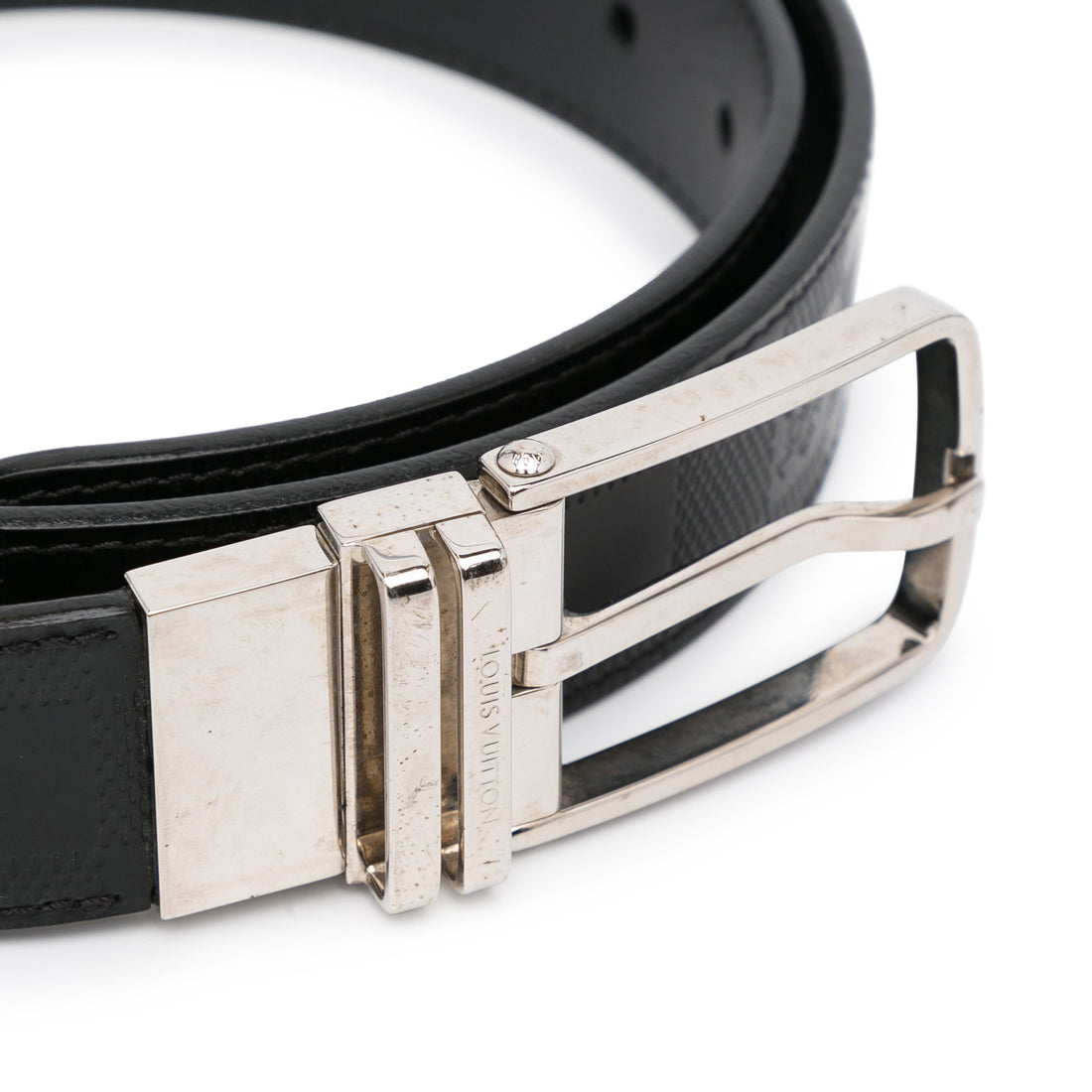 Black Louis Vuitton Damier Infini Boston Reversible Belt EU 38