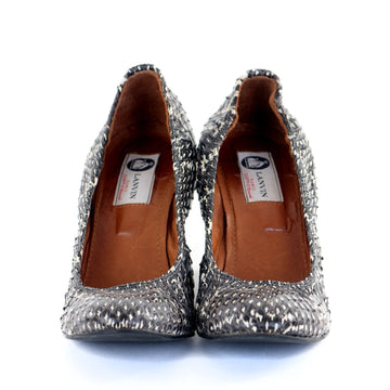 Grey Snakeskin Scrunch Wedges