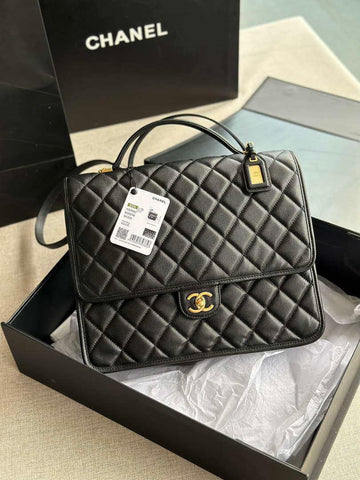 Makersluxe - Large Backpack Calfskin & Gold-tone Metal Black