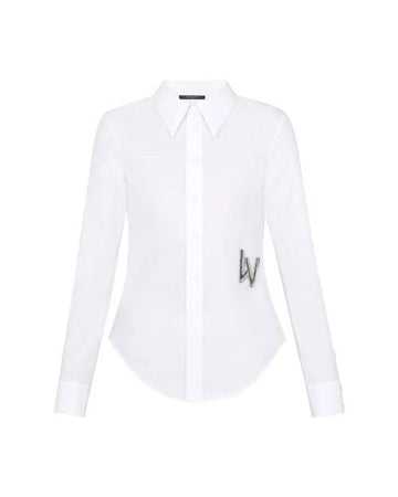 LOUIS VUITTON EMBROIDERED LV LOGO FITTED SHIRT