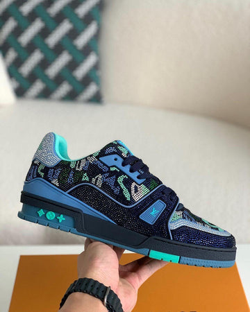 LV Marine Navy Blue Crystal Trainer