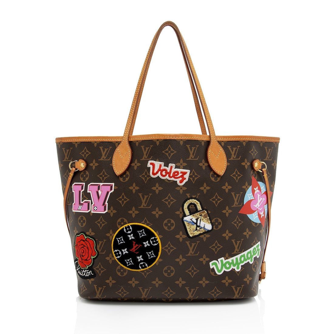 Louis Vuitton Monogram Canvas Patches Neverfull MM Tote (SHF-VCZIdY)